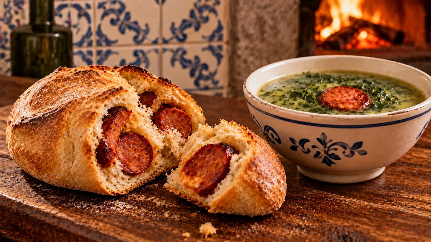 Pão com chouriço