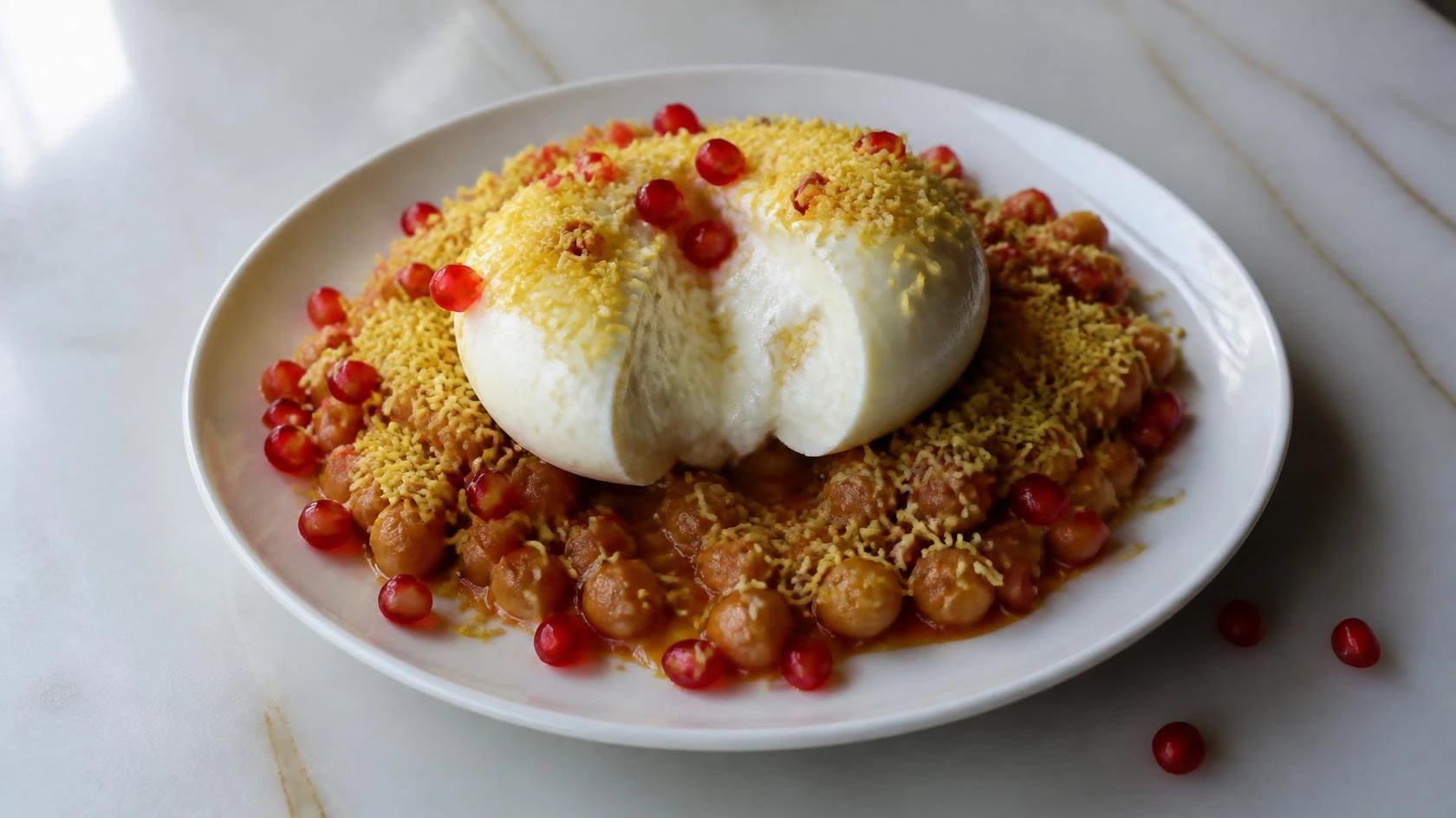AI-made picture of Burrata Chaat