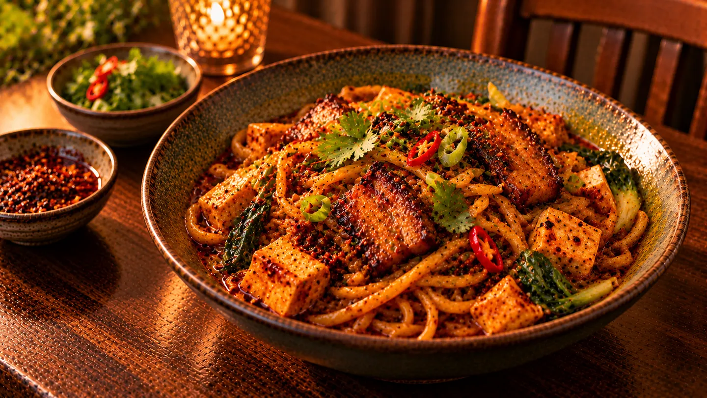 AI-made picture of Mount Qi Pork Noodles