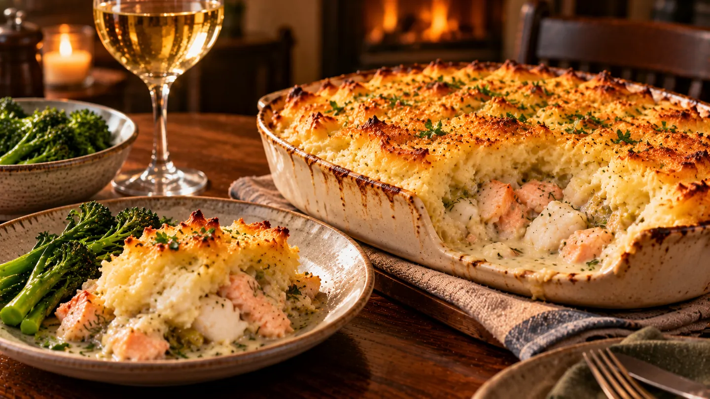AI-made picture of Fish pie