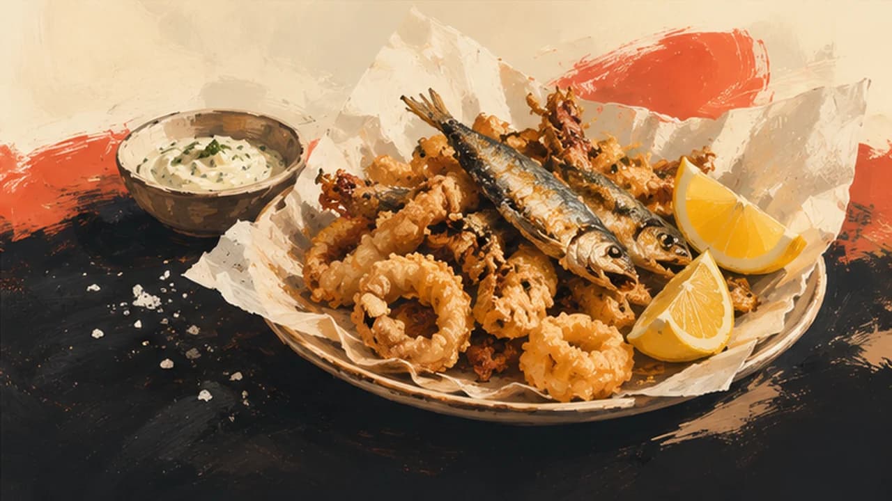 AI-made picture of Fried cuttlefish