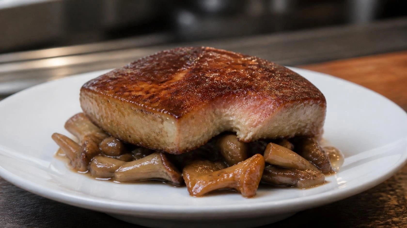 AI-made picture of Foie con setas