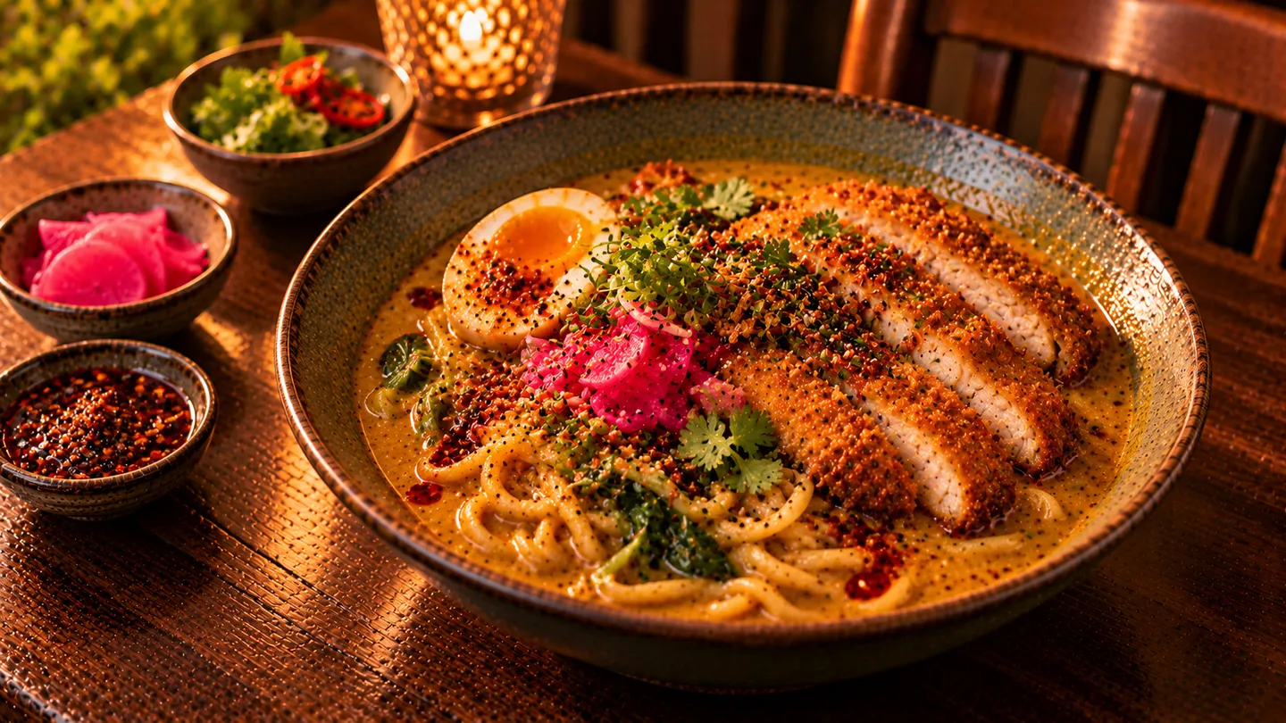 AI-made picture of Fried Chicken Khao Soi