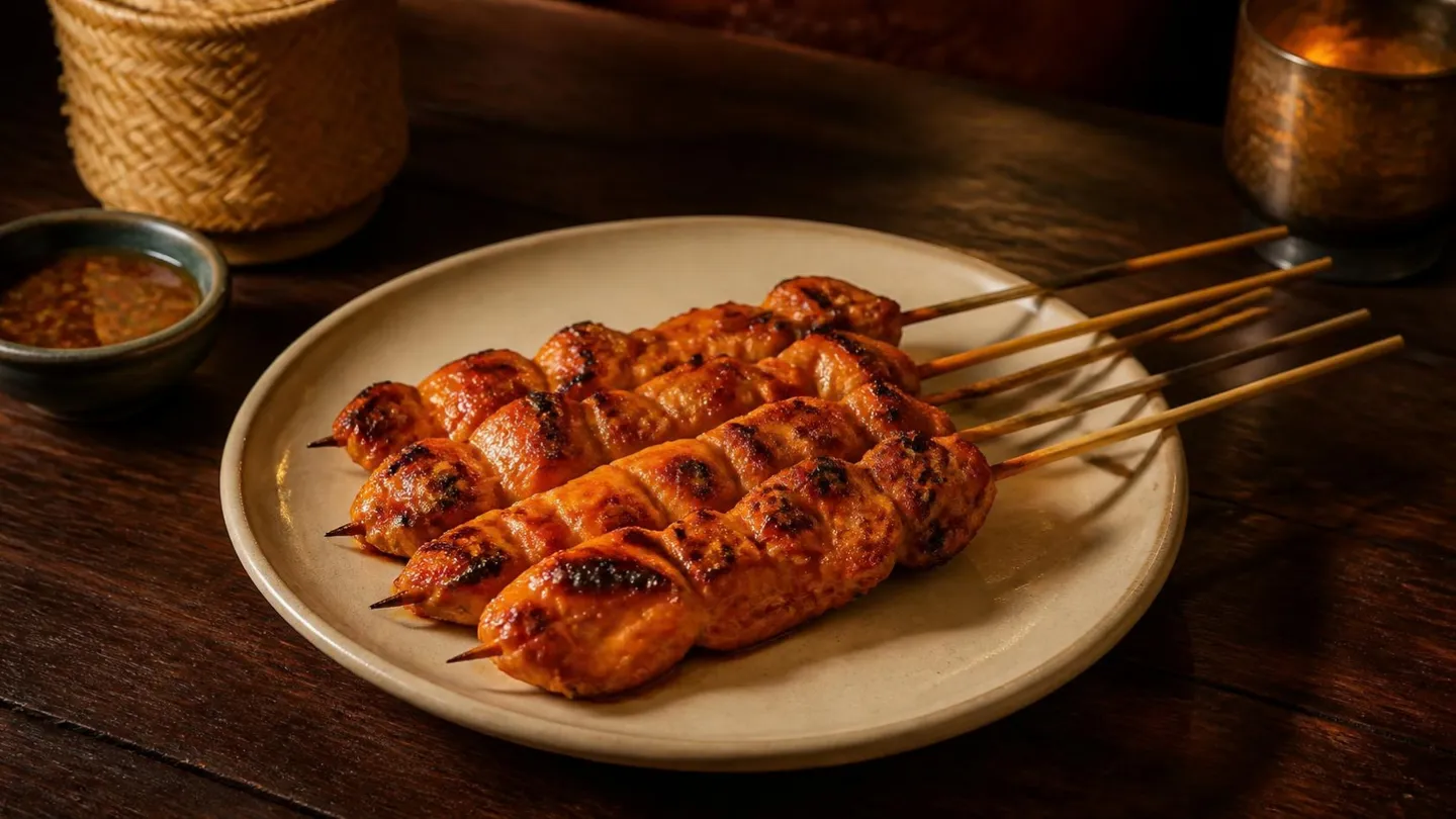 AI-made picture of Kolae chicken bamboo skewer