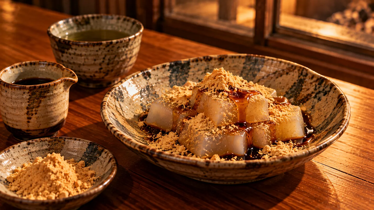 AI-made picture of Kuzumochi (くず餅)