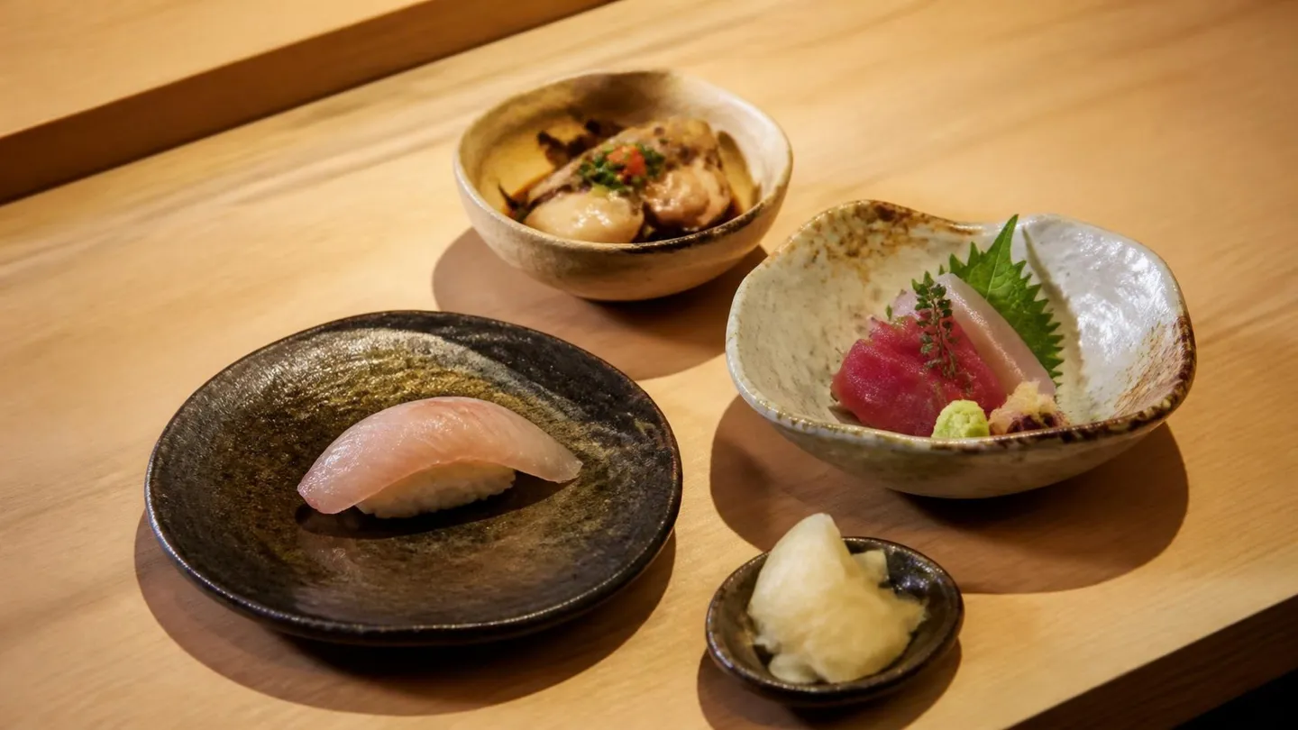 AI-made picture of 20-course omakase