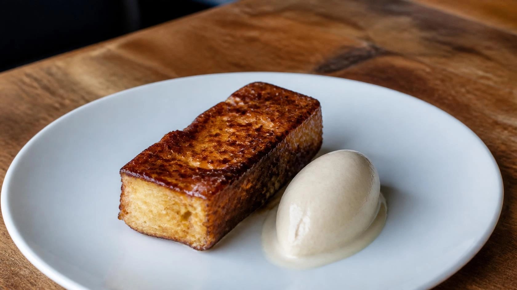 AI-made picture of Pain Perdu & Tonka Bean Ice Cream