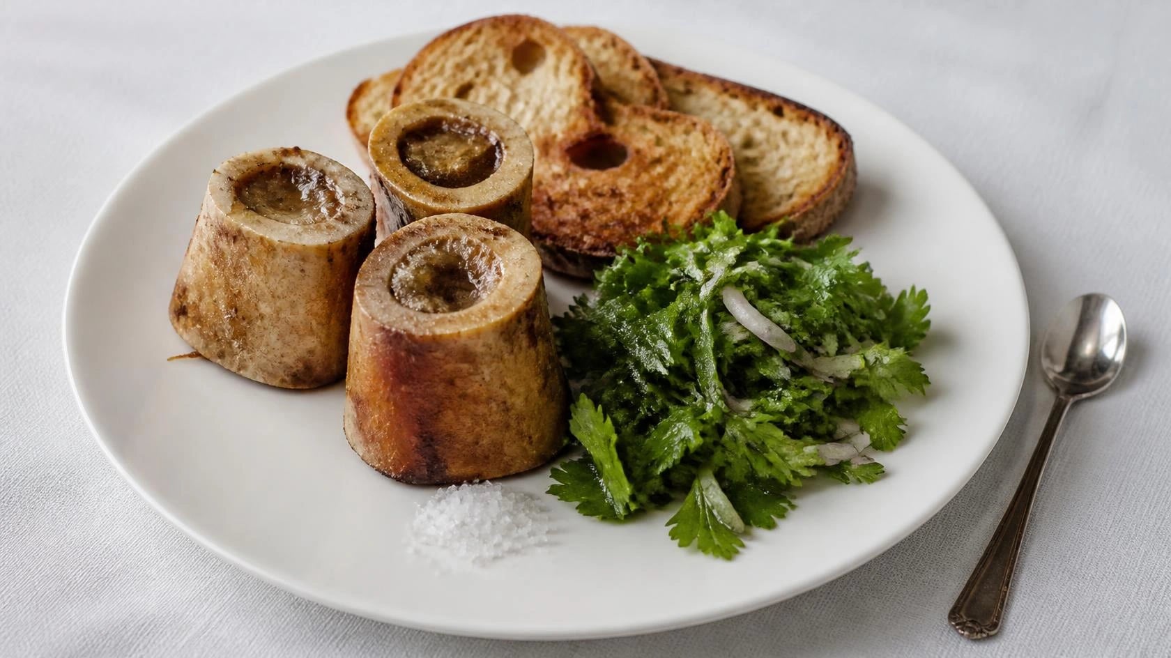 AI-made picture of Roast Bone Marrow and Parsley Salad