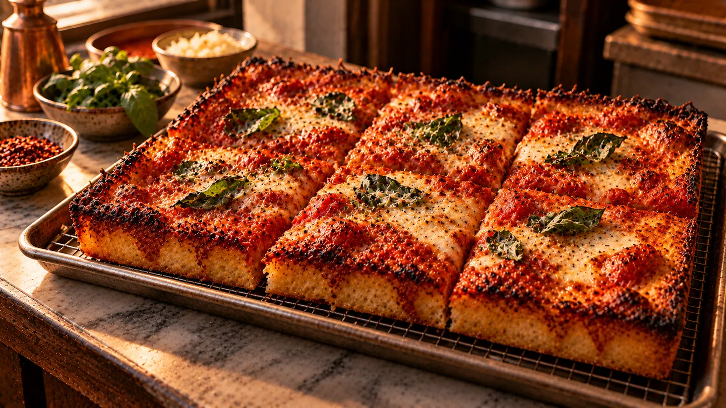 AI-made picture of World Famous L&B Sicilian Pie