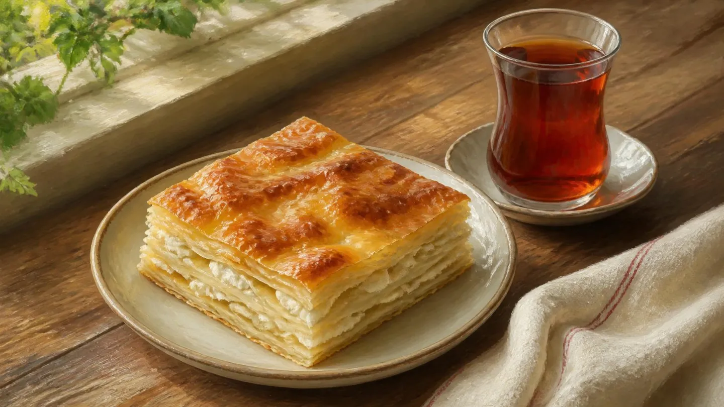 AI-made picture of Peynirli su böreği
